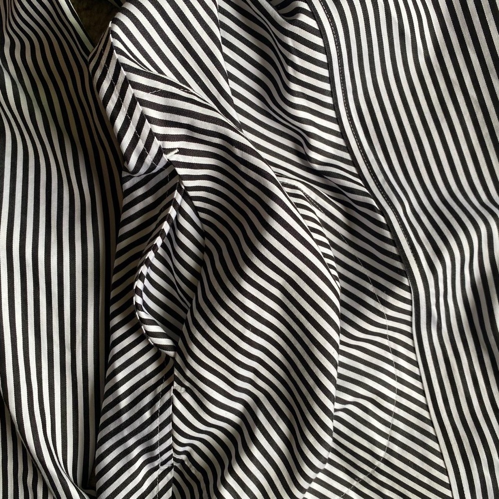 Chico's white and black striped cotton button-up shirt US Size 12/14 - Picture 6 of 8